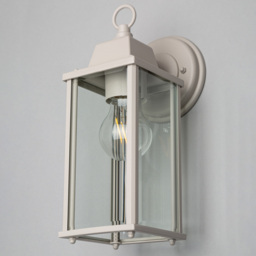 2 Pack of Colone Outdoor Lantern Bevelled Glass Wall Light - Dove Grey - thumbnail 4
