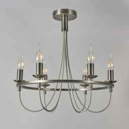 Fredericka 6 Light Semi Flush Ceiling Light - Pewter - thumbnail 3