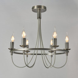 Fredericka 6 Light Semi Flush Ceiling Light - Pewter - thumbnail 2
