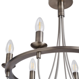Fredericka 6 Light Semi Flush Ceiling Light - Pewter - thumbnail 5