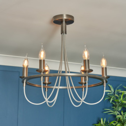 Fredericka 6 Light Semi Flush Ceiling Light - Pewter - thumbnail 6
