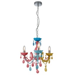 Glow Marie 3 Light Chandelier - Multi Coloured - thumbnail 5
