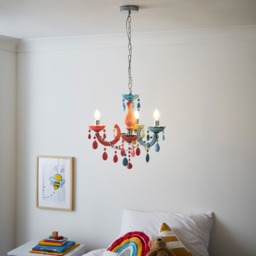 Glow Marie 3 Light Chandelier - Multi Coloured - thumbnail 8