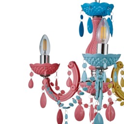 Glow Marie 3 Light Chandelier - Multi Coloured - thumbnail 7