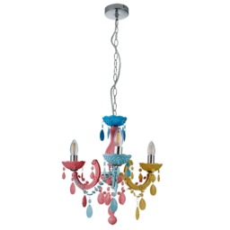 Glow Marie 3 Light Chandelier - Multi Coloured - thumbnail 6