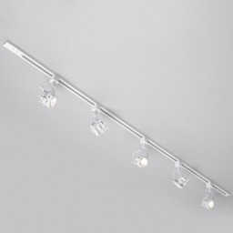2 metre Track Light Kit with 5 Greenwich Heads and LED Bulbs - White - thumbnail 2