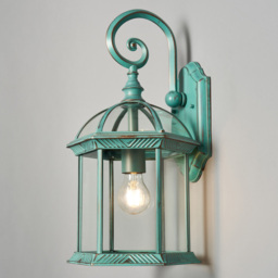 Fitz Large Outdoor Lantern Wall Light - Verdigris - thumbnail 2