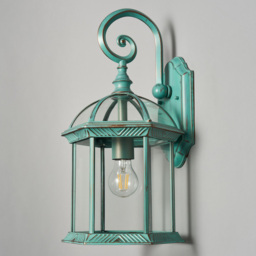 Fitz Large Outdoor Lantern Wall Light - Verdigris - thumbnail 3
