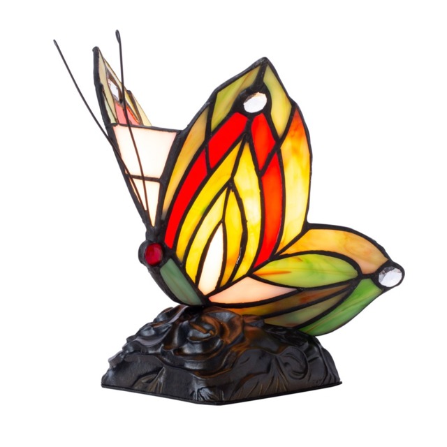 Tiffany by Tiff 1 Light Butterfly Table Lamp - Red and Black - image 1