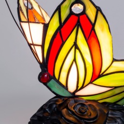 Tiffany by Tiff 1 Light Butterfly Table Lamp - Red and Black - thumbnail 6