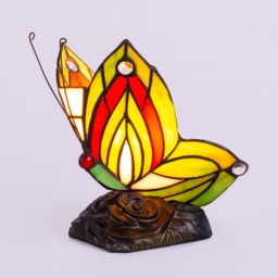 Tiffany by Tiff 1 Light Butterfly Table Lamp - Red and Black - thumbnail 4