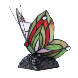 Tiffany by Tiff 1 Light Butterfly Table Lamp - Red and Black - thumbnail 2