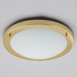 Mari Large Flush Bathroom Ceiling Light - Brass - thumbnail 3