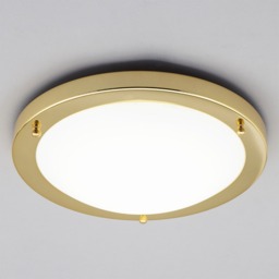Mari Large Flush Bathroom Ceiling Light - Brass - thumbnail 2