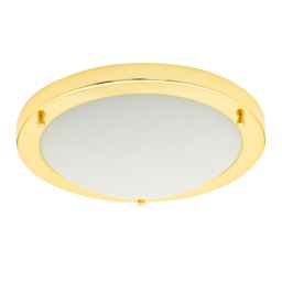 Mari Large Flush Bathroom Ceiling Light - Brass - thumbnail 1