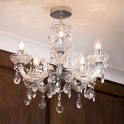 Marie Therese Chandelier 5 Light Dual Mount - Chrome - thumbnail 4