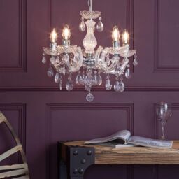 Marie Therese Chandelier 5 Light Dual Mount - Chrome - thumbnail 7