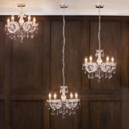 Marie Therese Chandelier 5 Light Dual Mount - Chrome - thumbnail 2