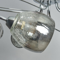 6 Light Semi Flush Ceiling Light with Glass Shades - Chrome - thumbnail 4