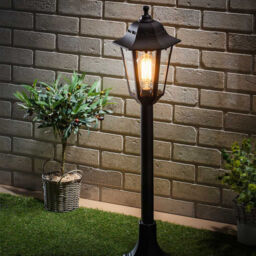 Neri Outdoor Adjustable Height Lamp Post Lantern - Black - thumbnail 6