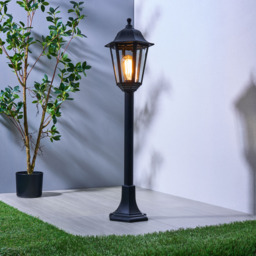 Neri Outdoor Adjustable Height Lamp Post Lantern - Black - thumbnail 8