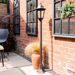 Neri Outdoor Adjustable Height Lamp Post Lantern - Black - thumbnail 7