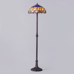 Tiffany by Tiff 2 Light 40cm Dragonfly Floor Lamp - Antique Brass - thumbnail 4