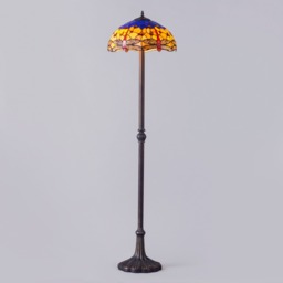 Tiffany by Tiff 2 Light 40cm Dragonfly Floor Lamp - Antique Brass - thumbnail 3