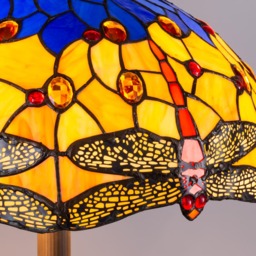 Tiffany by Tiff 2 Light 40cm Dragonfly Floor Lamp - Antique Brass - thumbnail 5