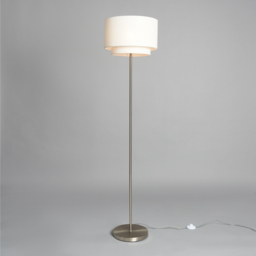 Jayne Floor Lamp with White Shade - Chrome - thumbnail 2