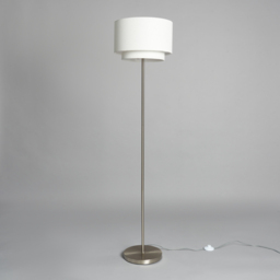 Jayne Floor Lamp with White Shade - Chrome - thumbnail 3