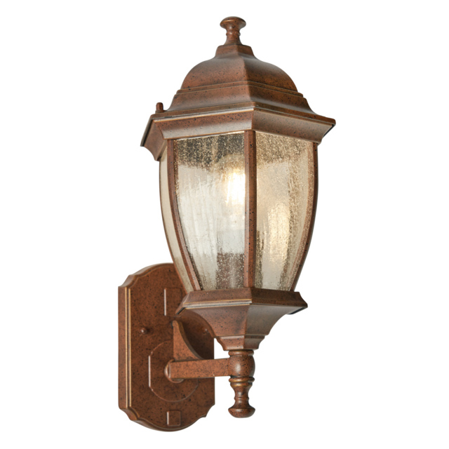 Deonte Large Seeded Glass Outdoor Lantern Wall Light - Bronze - image 1