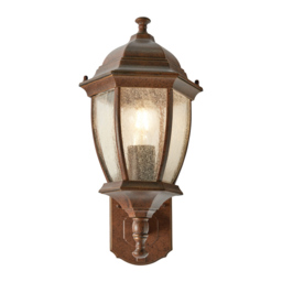 Deonte Large Seeded Glass Outdoor Lantern Wall Light - Bronze - thumbnail 5