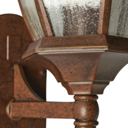 Deonte Large Seeded Glass Outdoor Lantern Wall Light - Bronze - thumbnail 6