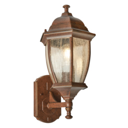 Deonte Large Seeded Glass Outdoor Lantern Wall Light - Bronze