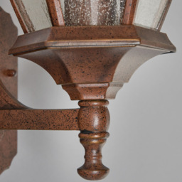 Deonte Large Seeded Glass Outdoor Lantern Wall Light - Bronze - thumbnail 4