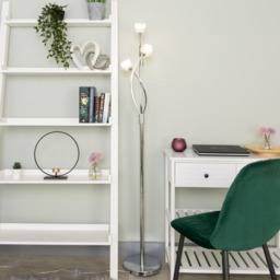Marta 3 Light Floor Lamp with Glass Shades - Chrome - thumbnail 5