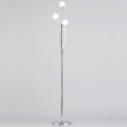 Marta 3 Light Floor Lamp with Glass Shades - Chrome - thumbnail 2