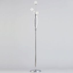 Marta 3 Light Floor Lamp with Glass Shades - Chrome - thumbnail 3
