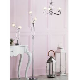 Marta 3 Light Floor Lamp with Glass Shades - Chrome - thumbnail 6
