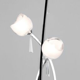 Marta 3 Light Floor Lamp with Glass Shades - Chrome - thumbnail 4
