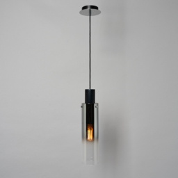 Visconte Fumo Slim 1 Light Ceiling Pendant with Smoke Shades - Chrome - thumbnail 2