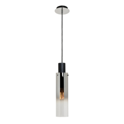 Visconte Fumo Slim 1 Light Ceiling Pendant with Smoke Shades - Chrome - thumbnail 1