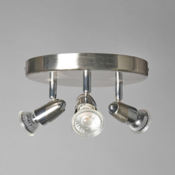Ronja 3 Light Ceiling Spotlight Plate with LED Bulbs - Chrome - thumbnail 3