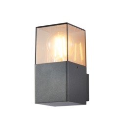 Tegan 1 Light Outdoor Square Up Wall Light - Grey - thumbnail 1