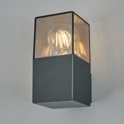 Tegan 1 Light Outdoor Square Up Wall Light - Grey - thumbnail 2