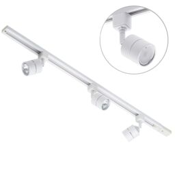 1 metre Track Light Kit with 3 Soho Heads and LED Bulbs - White