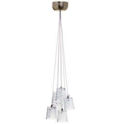 Aston 7 Light Cluster Pendant Light with Whisky Glass Shades - Antique Brass - thumbnail 5