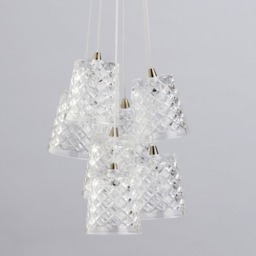 Aston 7 Light Cluster Pendant Light with Whisky Glass Shades - Antique Brass - thumbnail 3