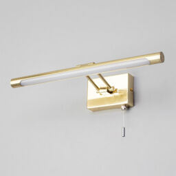 IP44 Rated Picture Wall Light with Pull Cord - Satin Brass - thumbnail 3